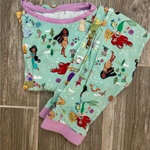 LS Disney Kids Pajama Set - Green and Purple
